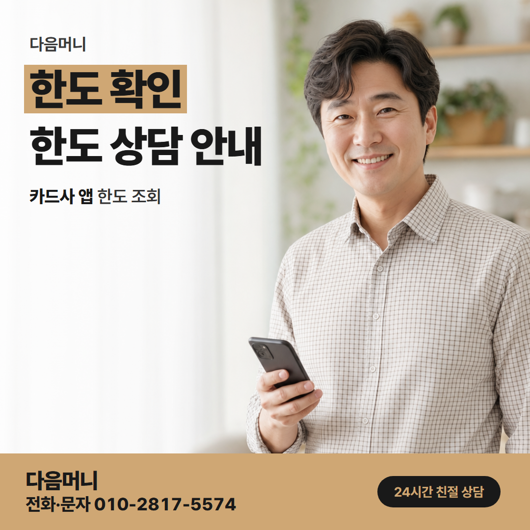 다음머니 카드현금화 후기 카드사 앱에서 직접 보는 남은 한도